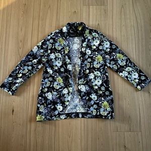 H&M Black, Purple, and Green Floral Blazer - Size XS